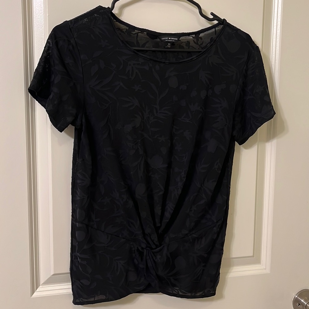 Sheer black lucky top